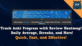 Review Heatmap Track Anki Progress Daily Average of Reviews Days Learned Streak