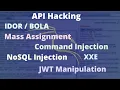 API Hacking IDOR XXE Mass Assignment JWT Attack NoSQL Injection