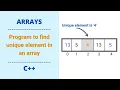 Unique Elements in an array in C Array problems Coding Raja