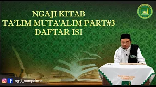 ngaji kitab talim mutaalim part 3 daftar isi