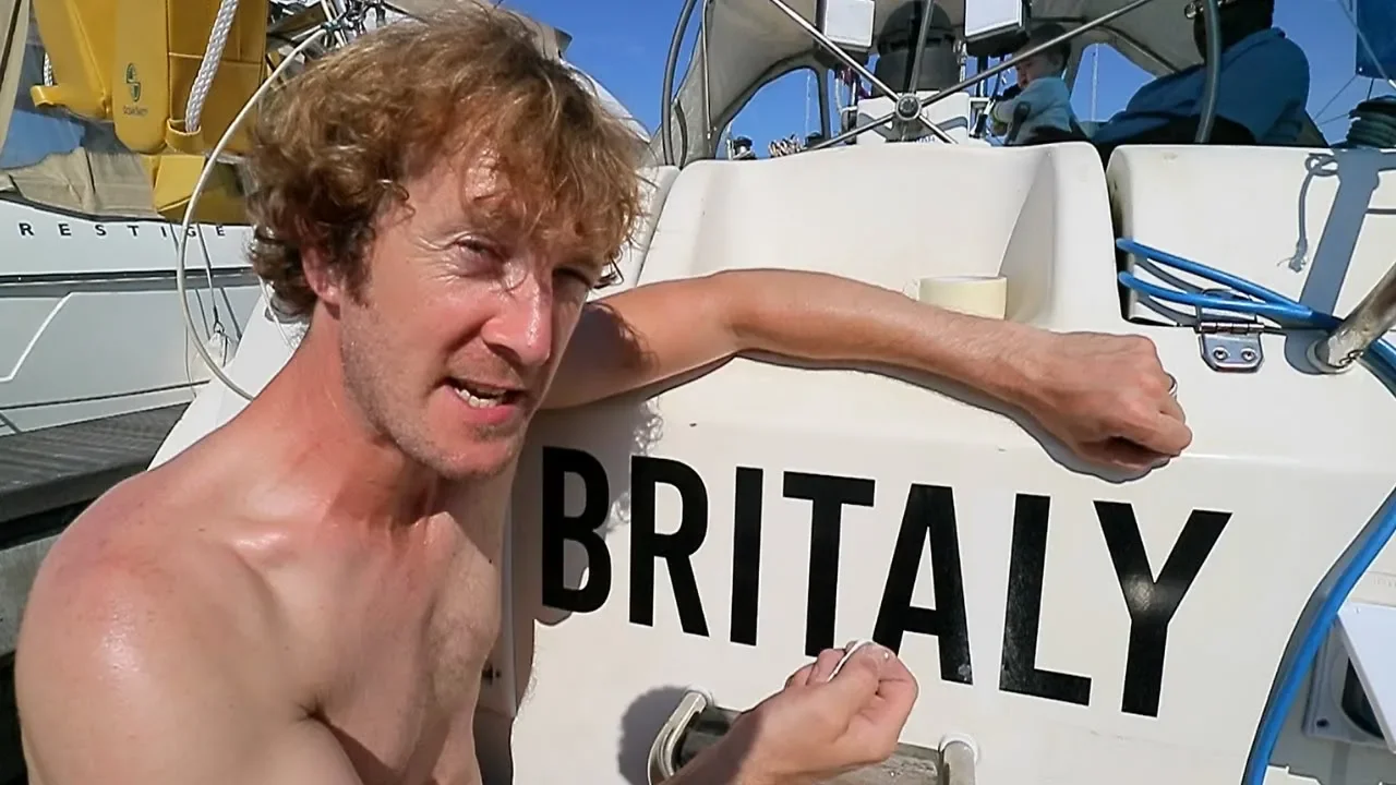 Getting Rid of our Masking Tape Boat Name! | ⛵ Sailing Britaly ⛵