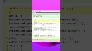 Swap two numbers in java using bitwise operator