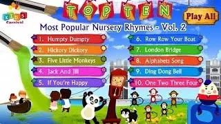 Download Top Ten Most Popular Nursery Rhymes Jukebox Vol. 2 with Lyrics (Subtitles) and Action MP3