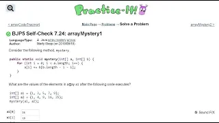 Java Practice It Self-Check 7 24 arrayMystery1 arrays syntax array basics