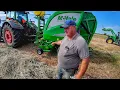 Baling with a different color of Green