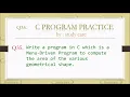 C Programs Write a program in C which is a Menu-Driven Program to computethe area of the various