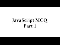 JavaScript MCQ Part 1