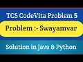 TCS Code Vita Problem 5 Swayamvar TCS Code Vita Questions Intellective Tech