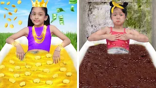 Rich vs. Poor Royal Bathtub - Cool Pranks and Tricks
