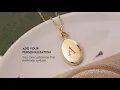 Gold Oval Cremation Urn Pendant - Custom Name Date Engrave Gold Urn Ashes Oval Pendant Necklace