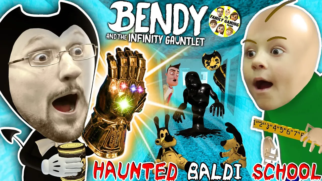 BALDI'S SCHOOL of BENDY & the INK MACHINELINGS! BACON Soup vs Infinity Gauntlet? (Insane FGTEEV Vid)