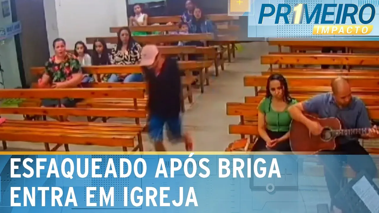 ES: homem sangrando interrompe culto em igreja para pedir ajuda | Primeiro Impacto (22/08/23)