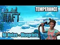 Temperance Survival Guide Raft All Notes Blueprints from the Snowy Story Island