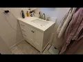 Ariel Bath Cambridge 37 in Right Offset Sink Vanity White Quartz Countertop A037SRWQRVOWHT by Atlas
