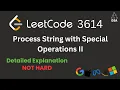 Process String with Special Operations II Leetcode 3614 Optimal Java Solution Dry Run