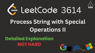 Process String with Special Operations II Leetcode 3614 Optimal Java Solution Dry Run