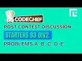 Codechef Starters 93 Division 2 Solutions - A to E by Ankit TLE Eliminators