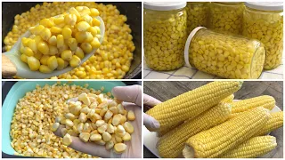أسهل طريقة لحفظ الذرة تدوم سنوات بدون فريزر Conserve Corn 