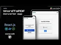 How to Build a Full Stack Word to PDF Converter App Using Node Js Express Js React Js Like plz