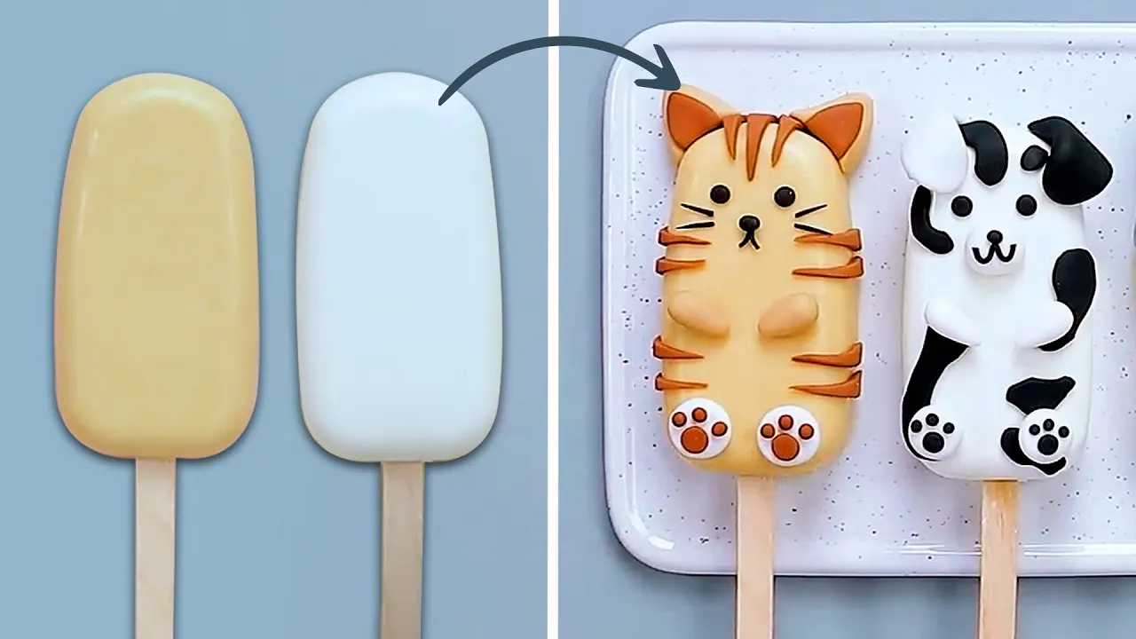 How To Make Cute Cat & Dog Cakesicles    Easy Cake Pops Decoration