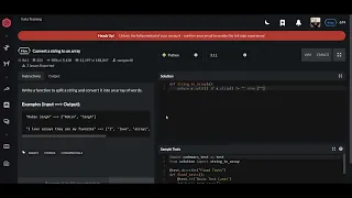 Codewars Convert a string to an array Python 8 kyu