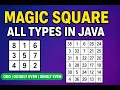 Magic Square in Java All Types Explained Odd Doubly Even Singly Even