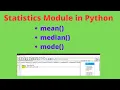 Statistic Module in Python CBSE Class 11 and 12 Computer Science