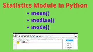 Statistic Module in Python CBSE Class 11 and 12 Computer Science