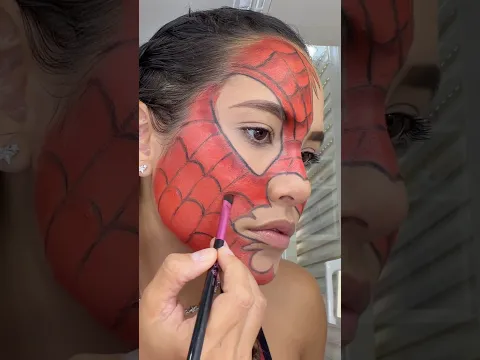 MINHA MAQUIAGEM DE HOMEM ARANHA! 🕷️