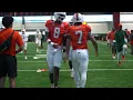 Miami football warms up before fall practice #7