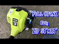 Ryobi 2 Cycle Full Crank Trimmer - First Start Trimming Demo Review