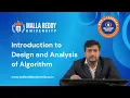 Introduction to Design Analysis of Algorithms Concepts Complexity MRU E-Learning