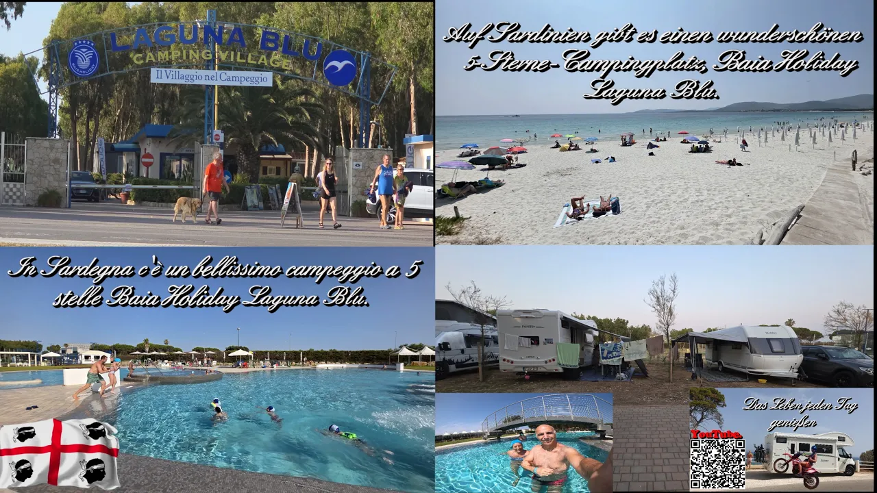 Auf Sardinien gibt es einen wunderschönen 5-Sterne-Campingplatz, Baia Holiday Laguna Blu.