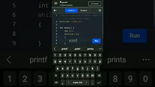 Table to 2 using while loop C programming