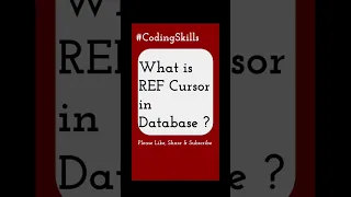 What is REF Cursor in Database Coding Skills