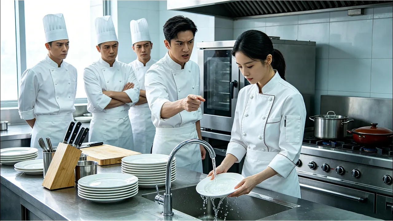 A female genius chef works as a dishwasher, then shocks everyone by winning a cooking competition! poster