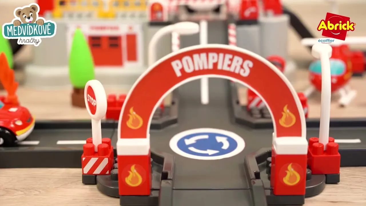 Stavebnice Écoiffier - Stavebnice v dóze hasičská stanice s dráhou Abrick Écoiffier - 4