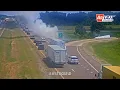 Arkansas Tesla Megapacks Falls Off Truck Catches Fire For HOURS 10x speed