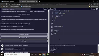 Javascript Beginner Tutorial Microverse Practice coding challenges - Factorialize a num