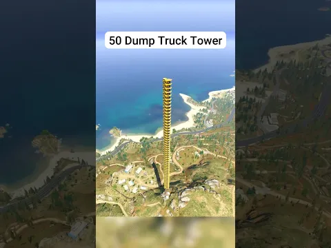50 Dump Truck Tower Destruction | GTA 5