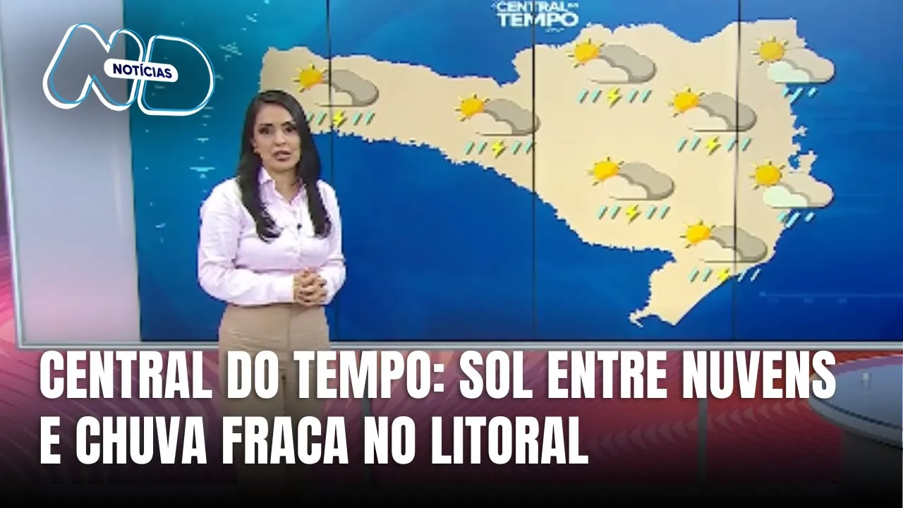 Central do Tempo: quarta-feira com sol entre nuvens e chuva fraca no litoral
