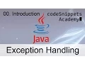 Java Exception Handling 00 Setting up and introduction