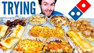 TRYING DOMINO S NO PIZZA MENU - Chicken Wings Pasta MORE Restaurant Taste Test