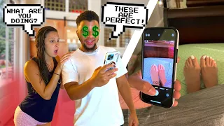 SELLING MY GIRLFRIEND'S FEET PICS WITHOUT HER KNOWING PRANK *HILARIOUS*