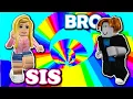 Roblox First Time Playing Brother vs Sister RACING CHALLENGE COOL RAINBOW OBBY CHALLENGE