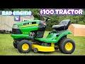 REVIVING A 100 JOHN DEERE MOWER BLOWN ENGINE REPLACEMENT