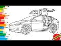 New Tesla Car Model X Coloring Page Easy Step by Step How to Color A Sport Car Tutorial