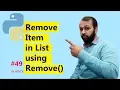Python Tutorial Remove Item In List Using Remove Method HINDI