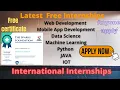 Internship 2021 Web Development Android Development Data Science ML Python JAVA IOT