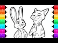 Zootopia 2 Coloring Pages Color with me Judy Hopps and Nick Wilde
